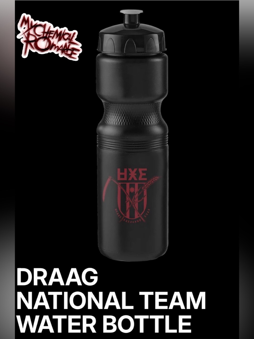 My Chemical Romance Official MCR Draag National Team Water Bottle Limited Drop.